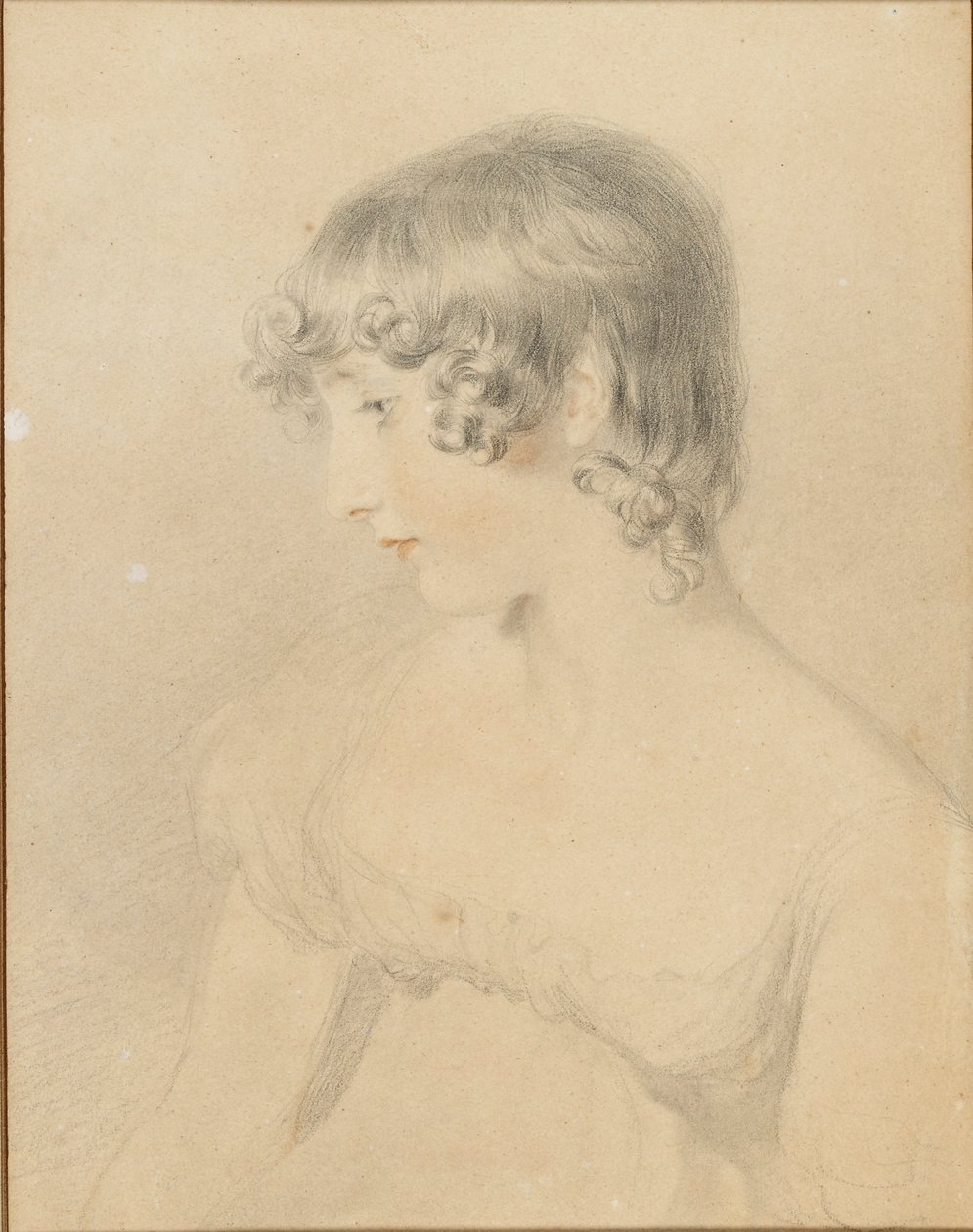 Bustový portrét Susan Bloxamové, otočený z profilu doleva, 1818 od Thomas Lawrence