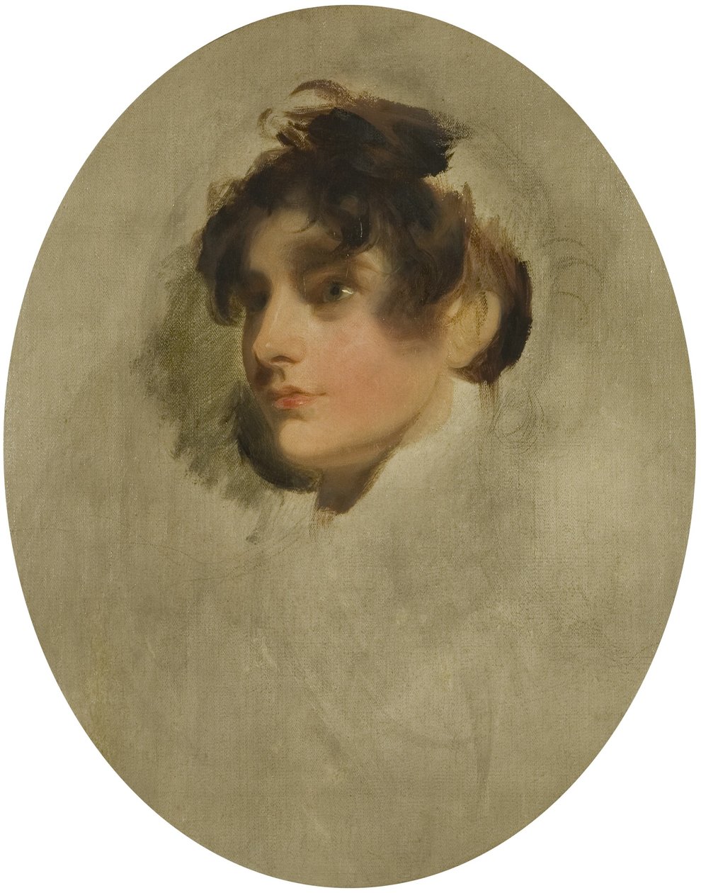 Hlava mladé ženy, cca 1800-05 (olej na plátně) od Thomas Lawrence