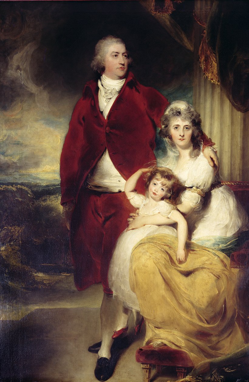 Henry, 10. hrabě a 1. markýz z Exeteru, jeho manželka Sarah a dcera Lady Sophia Cecil od Thomas Lawrence