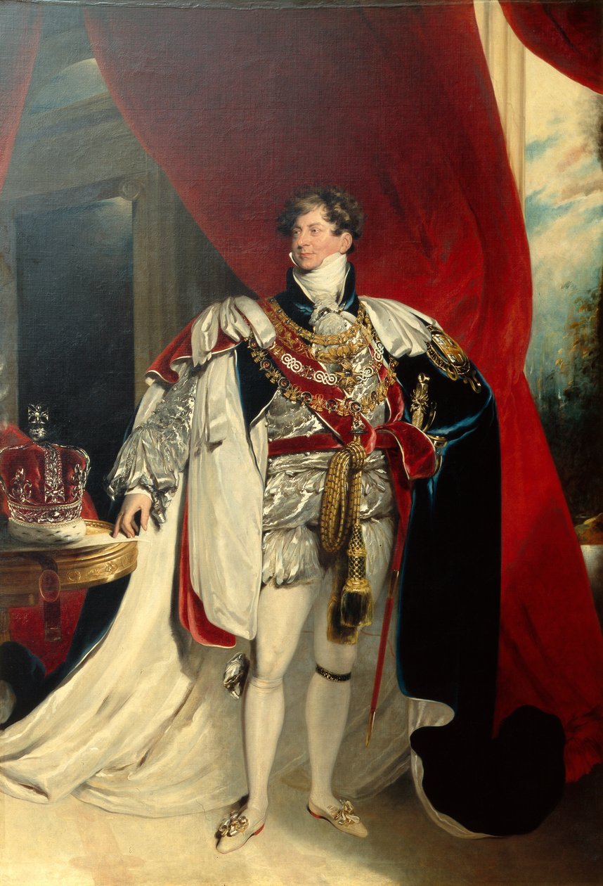 Král Jiří IV., Stojící v podvazkovém rouchu, asi 1830 (olej na plátně) od Thomas Lawrence