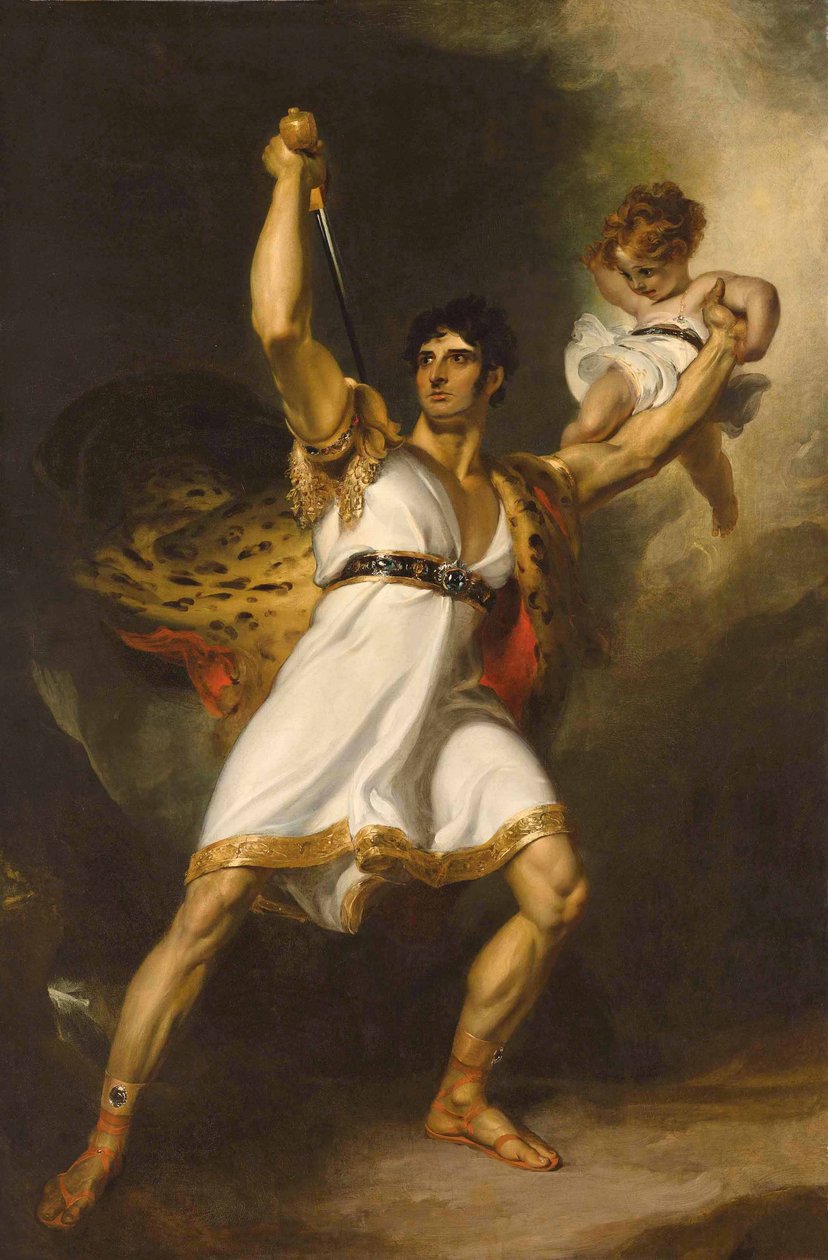 Portrét Johna Philipa Kembla (1757-1823), celovečerní, jako Rolla z Sheridanova Pizarra (olej na plátně) od Thomas Lawrence