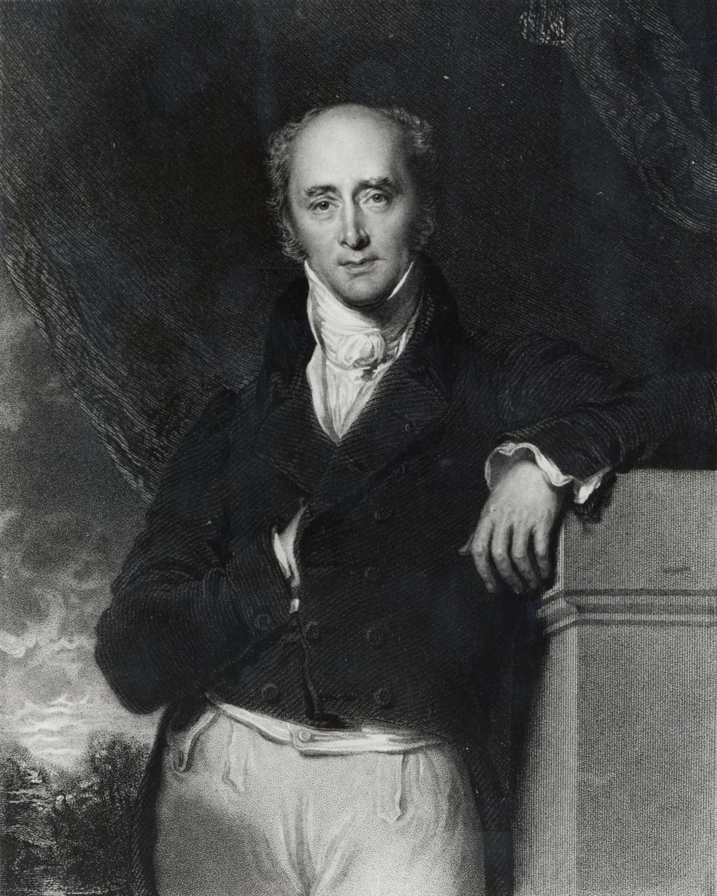 Portrét pravého ctihodného Charlese Greye, Earl Gray (1764-1845), vyrytý J. Cochranem od Thomas Lawrence