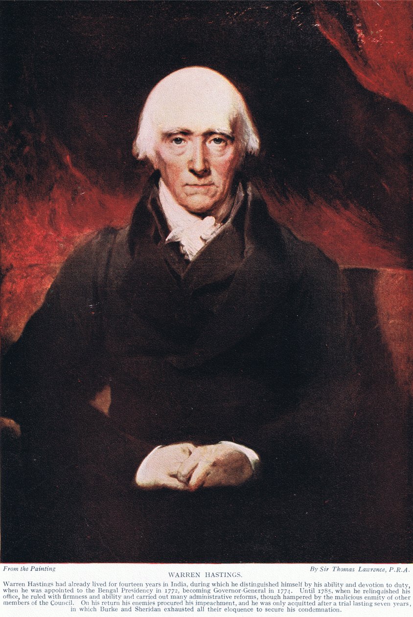 Warren Hastings, ilustrace z knihy Hutchinson