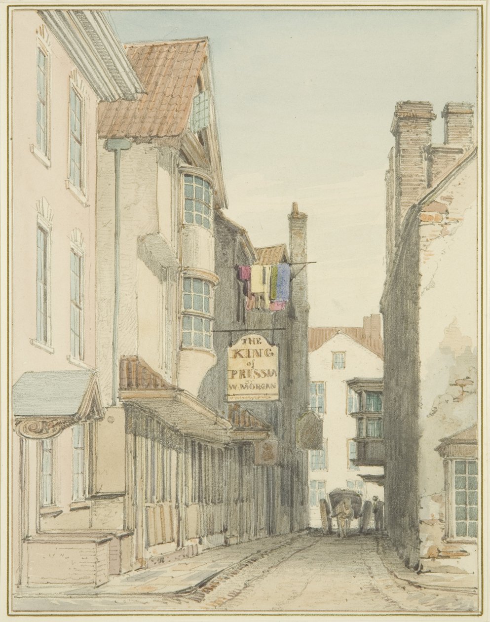 Alderskey Lane (akvarel na papíře) od Thomas Leeson the Elder Rowbotham