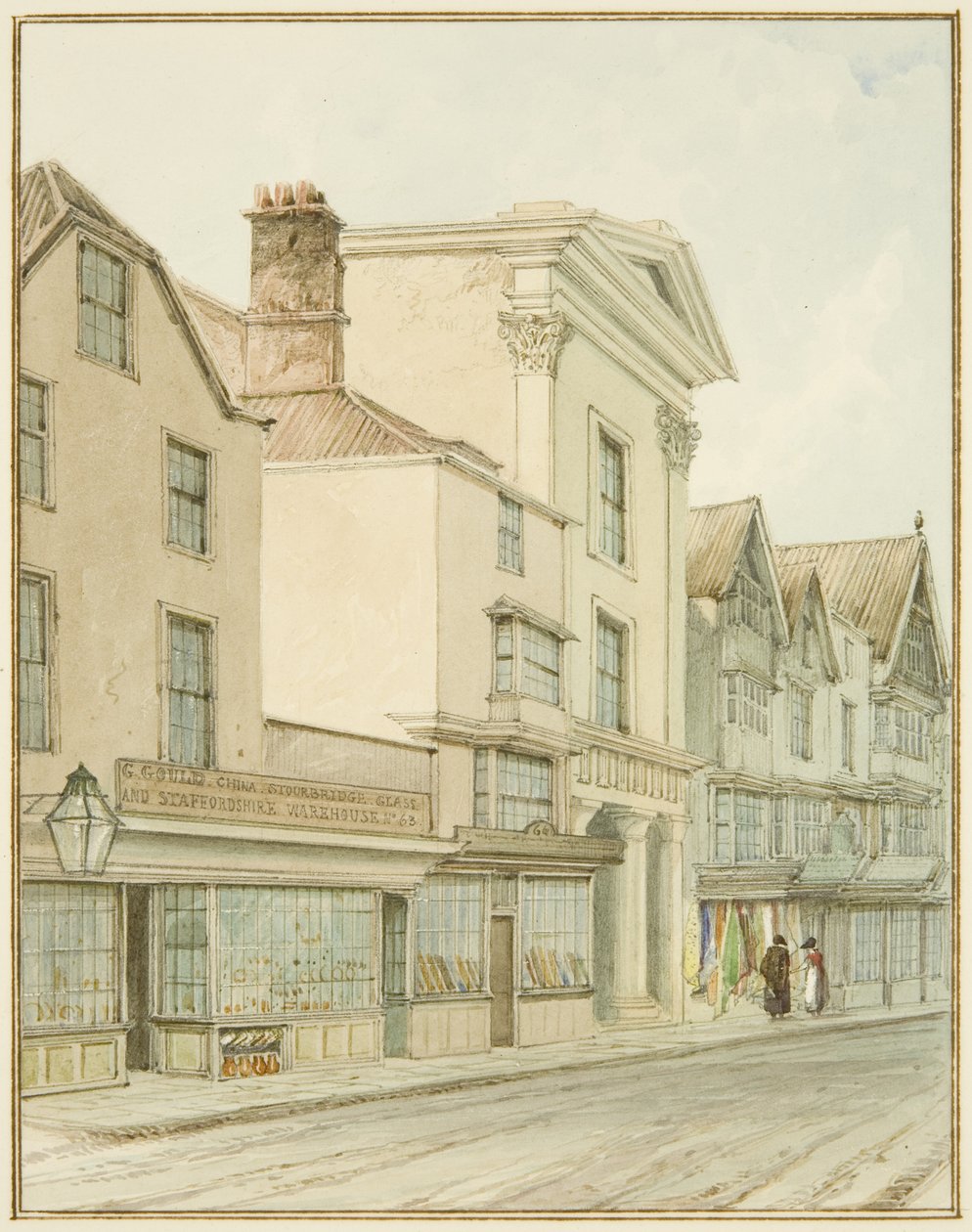 Castle Street (akvarel na papíře) od Thomas Leeson the Elder Rowbotham