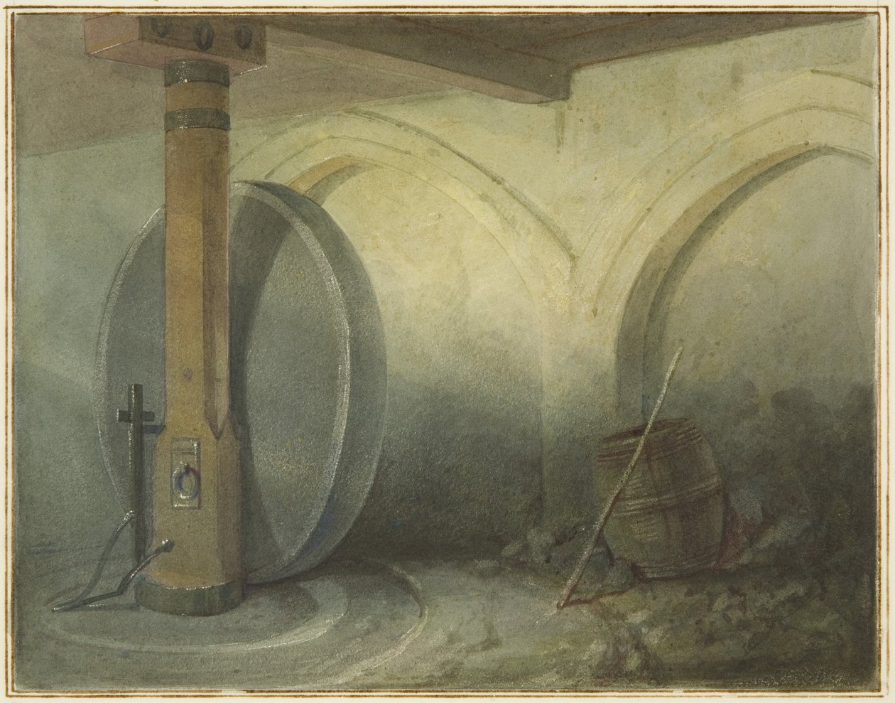 Krypta kostela svatého Vavřince (akvarel na papíře) od Thomas Leeson the Elder Rowbotham