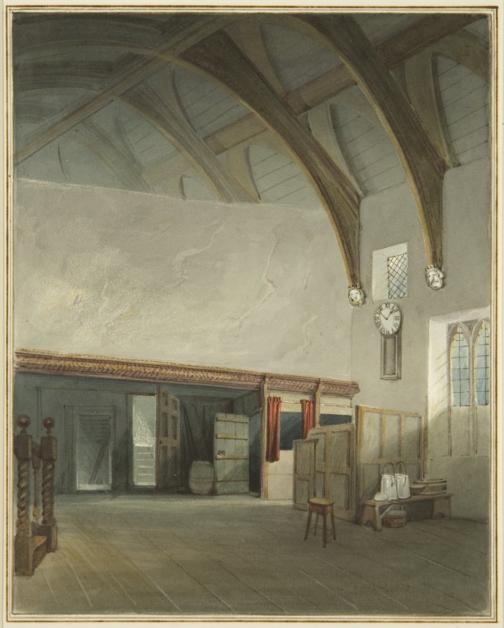 Pokoj v domě v Cider House Passage, mimo Broad Street (akvarel na papíře) od Thomas Leeson the Elder Rowbotham