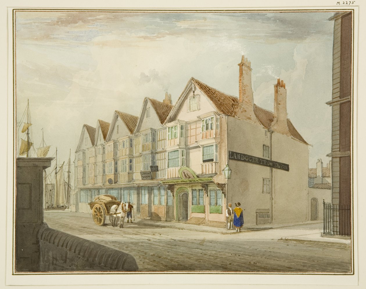 Jižní strana King Street s Llandoger Trow od Thomas Leeson the Elder Rowbotham