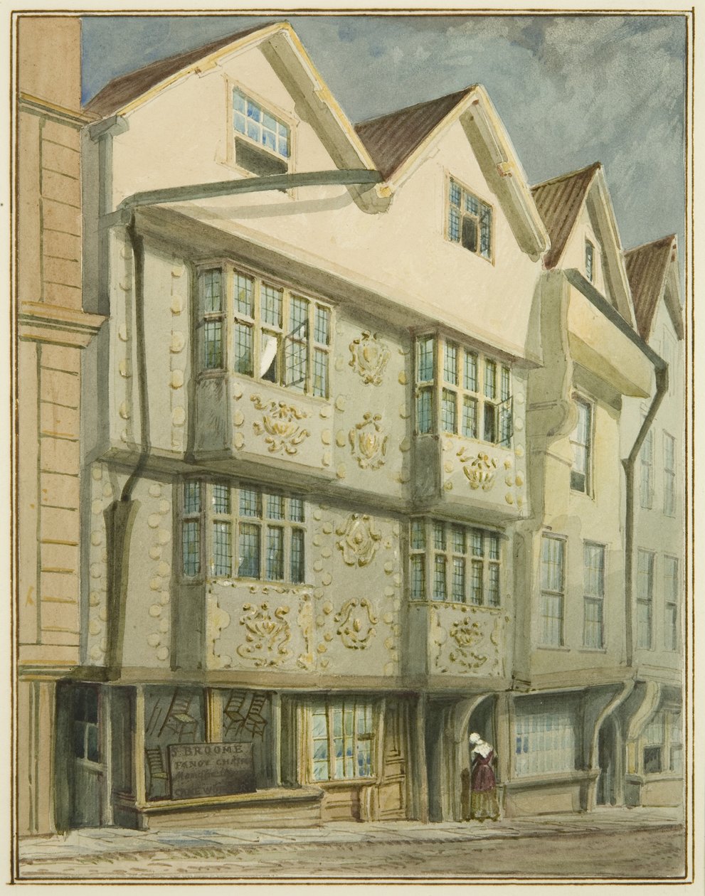 Severní strana Baldwin Street (akvarel na papíře) od Thomas Leeson the Elder Rowbotham