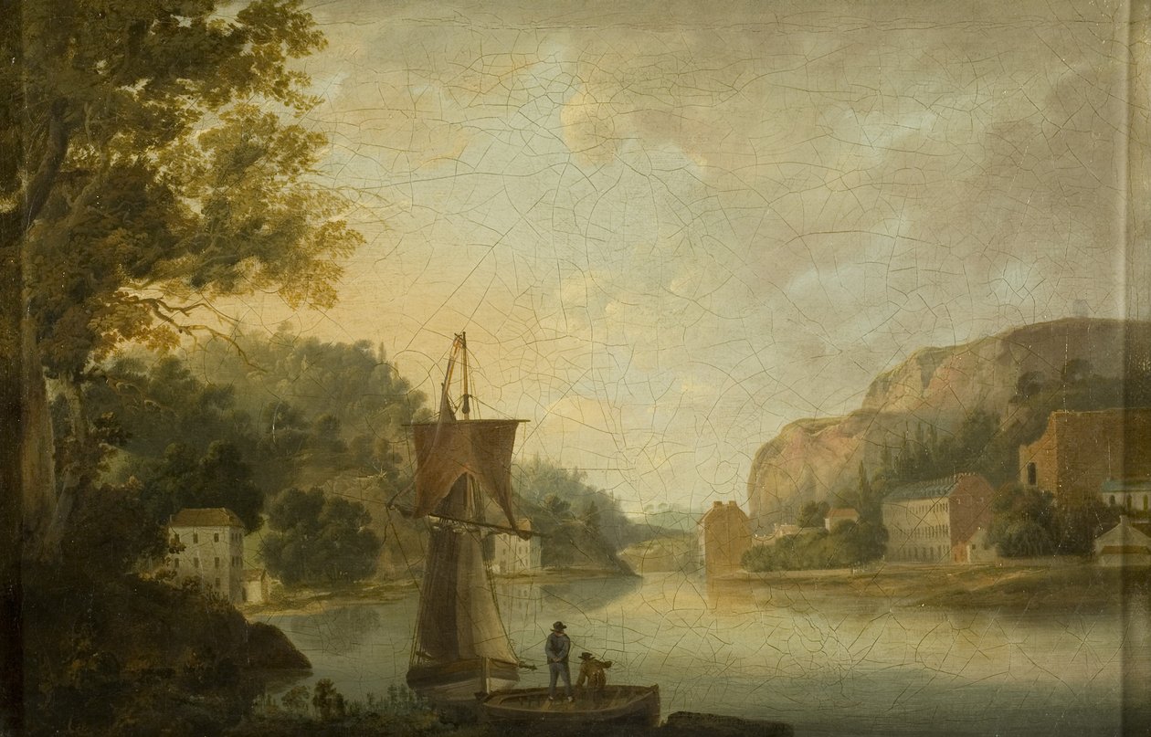 Pohled na Avon a Hotwells ukazující základy pro Windsor Terrace od Thomas Leeson the Elder Rowbotham