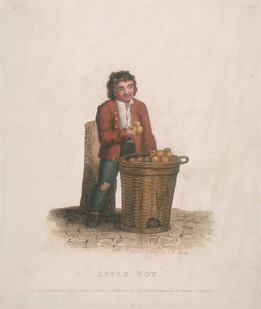 Prodejce jablek s velkým košem ovoce, 1820 od Thomas Lord Busby