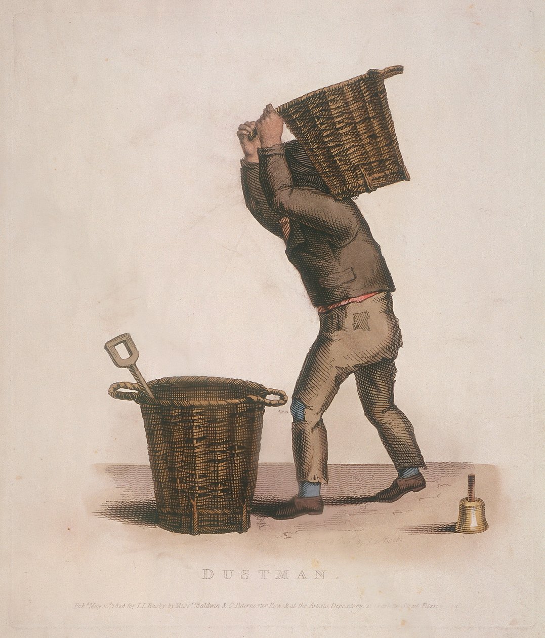 Prachař nesoucí na zádech koš odpadu, 1820 od Thomas Lord Busby