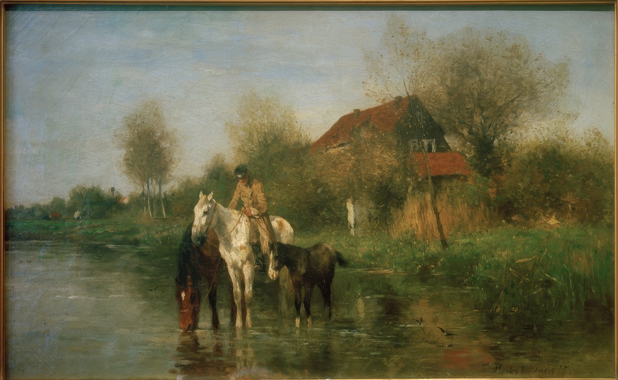 Koně na vodě od Thomas Ludwig Herbst