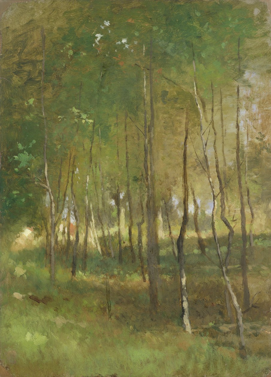 Dřevo (olej na papíře položené na plátně) od Thomas Ludwig Herbst