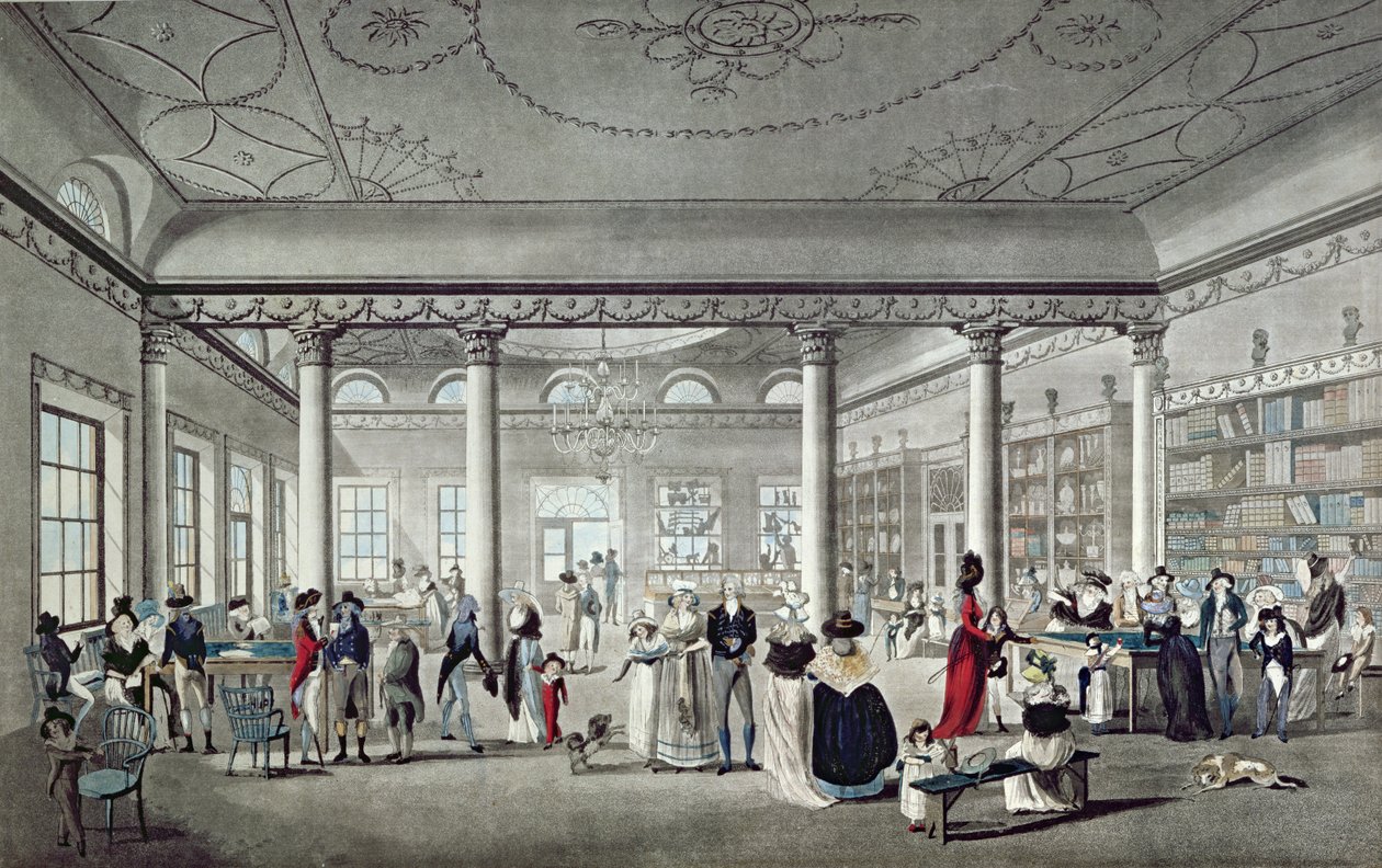Hallova knihovna v Margate, 1789 od Thomas Malton