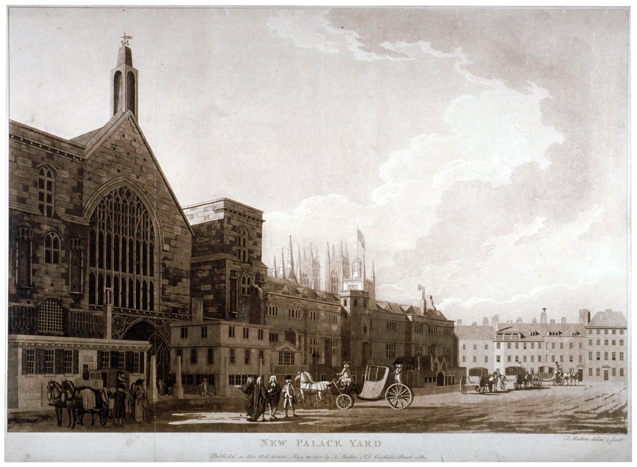 New Palace Yard a vchod do Westminster Hall, Londýn, 1782. od Thomas Malton II