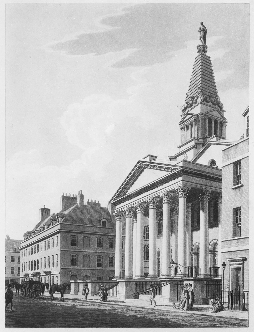 St Georges Bloomsbury, 1799 od Thomas Malton Jnr.