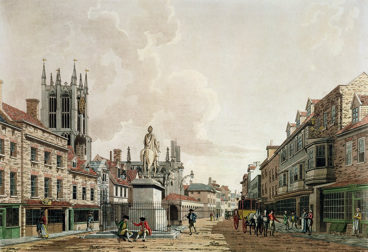 Tržní náměstí, Hull, pohled na sever od Thomas Malton Jnr.