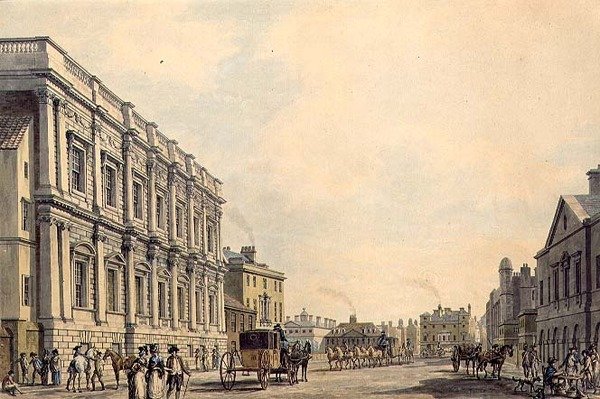 Whitehall s Birminghamským domem od Thomas Malton Jnr.