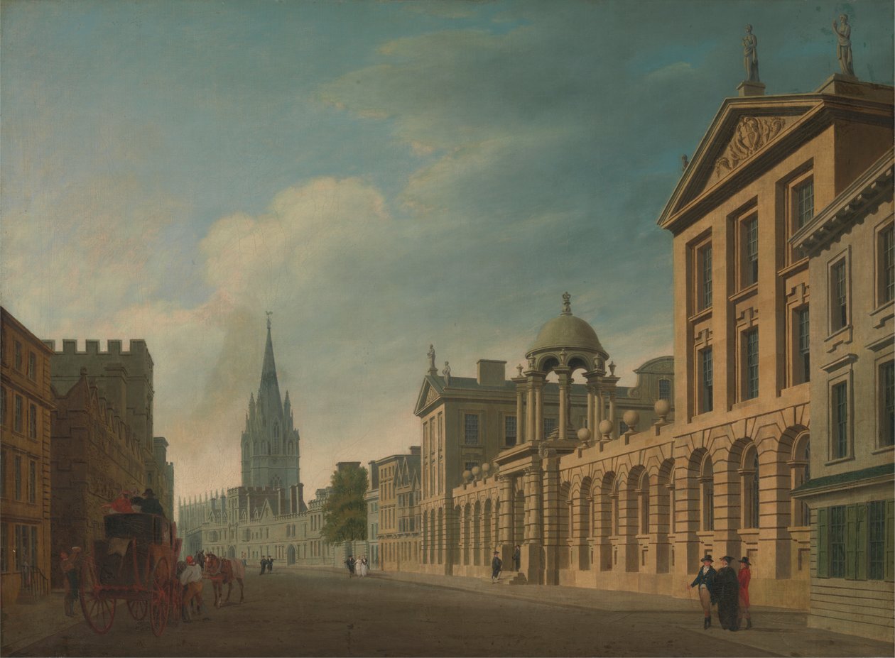 High Street, Oxford [1799, Royal Academy of Arts, Londýn, katalog výstavy] od Thomas Malton the Younger
