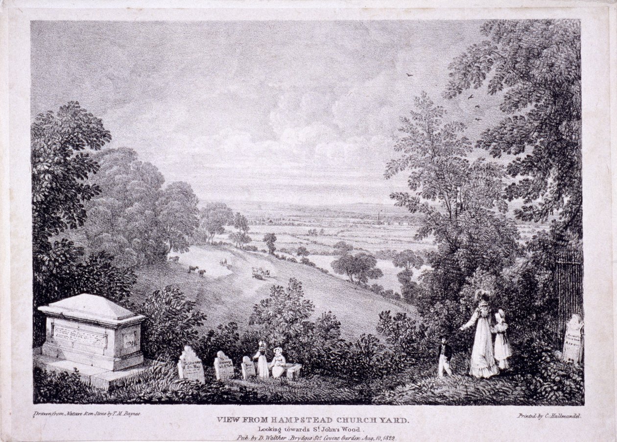 Celkový pohled na Hampstead, Londýn. 1822 od Thomas Mann Baynes