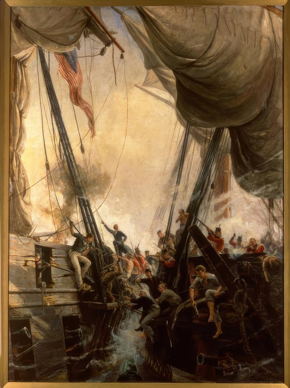 Shannon a Chesapeake v boji proti muži, 1813 / Gem. Hemy, 1895 od Thomas Marie Hemy