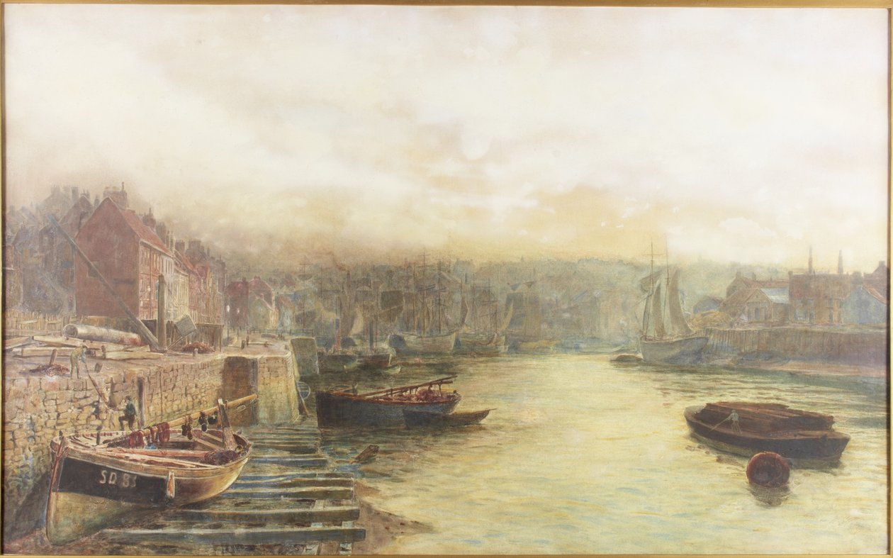 River Wear, severní břeh při pohledu na západ od celnice (akvarel na papíře) od Thomas Marie Madawaska Hemy