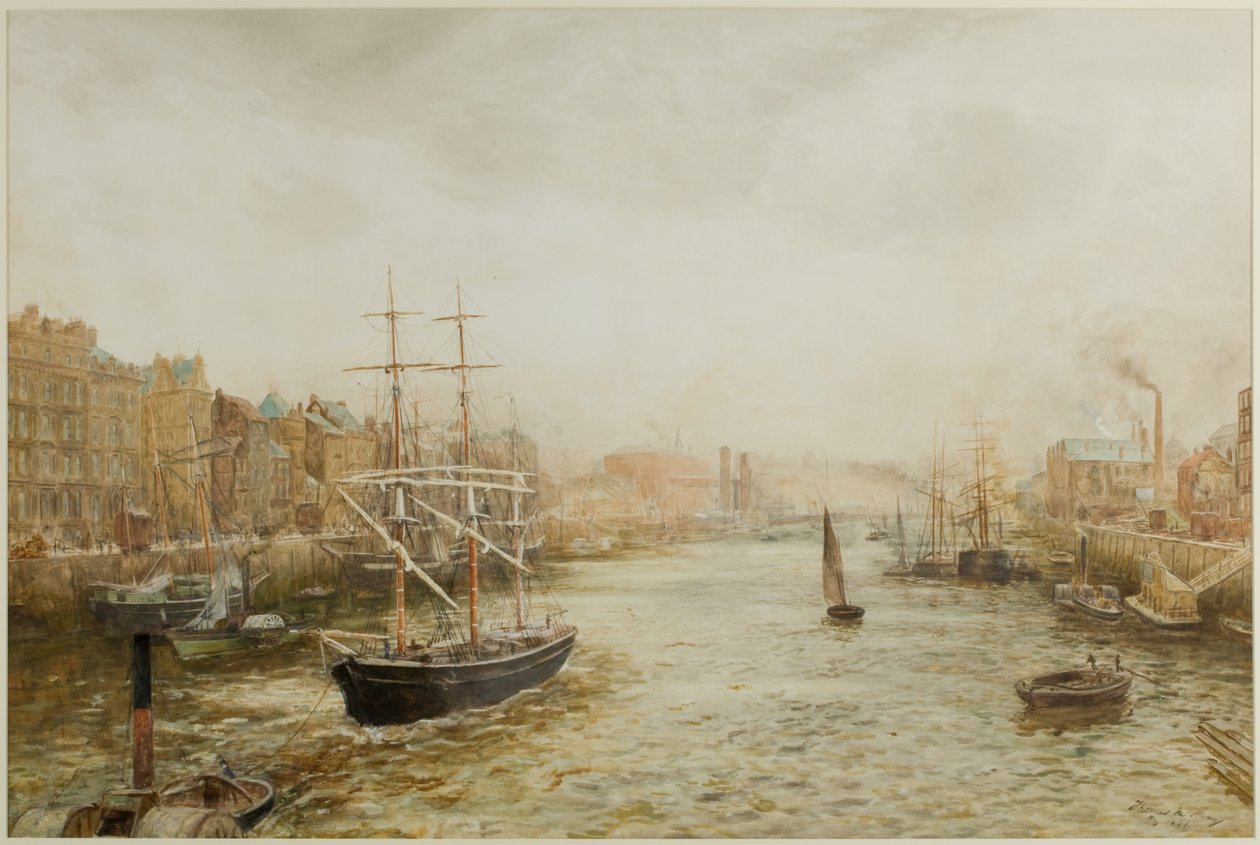 The Quayside, Newcastle (akvarel na papíře) od Thomas Marie Madawaska Hemy