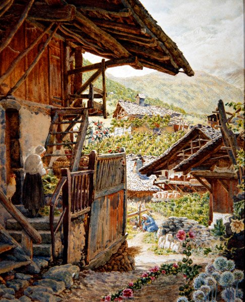 Sallanches, Hautes Savoie s Aiguille de Bionnassay v dálce od Thomas Matthews Rooke