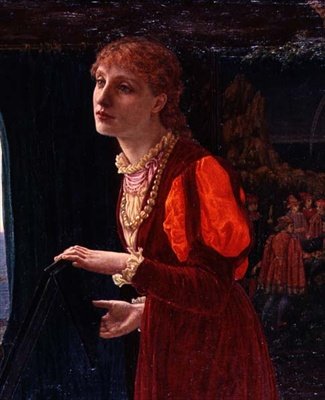 "Den se naplnil, píseň skončila", detail ženy, asi 1872 (olej na plátně) (detail 123802) od Thomas Matthews Rooke