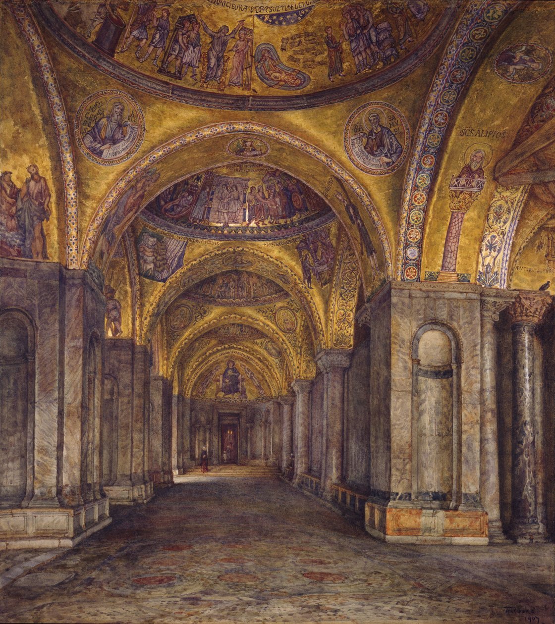 Benátky – severní atrium svatého Marka, 1907 od Thomas Matthews Rooke