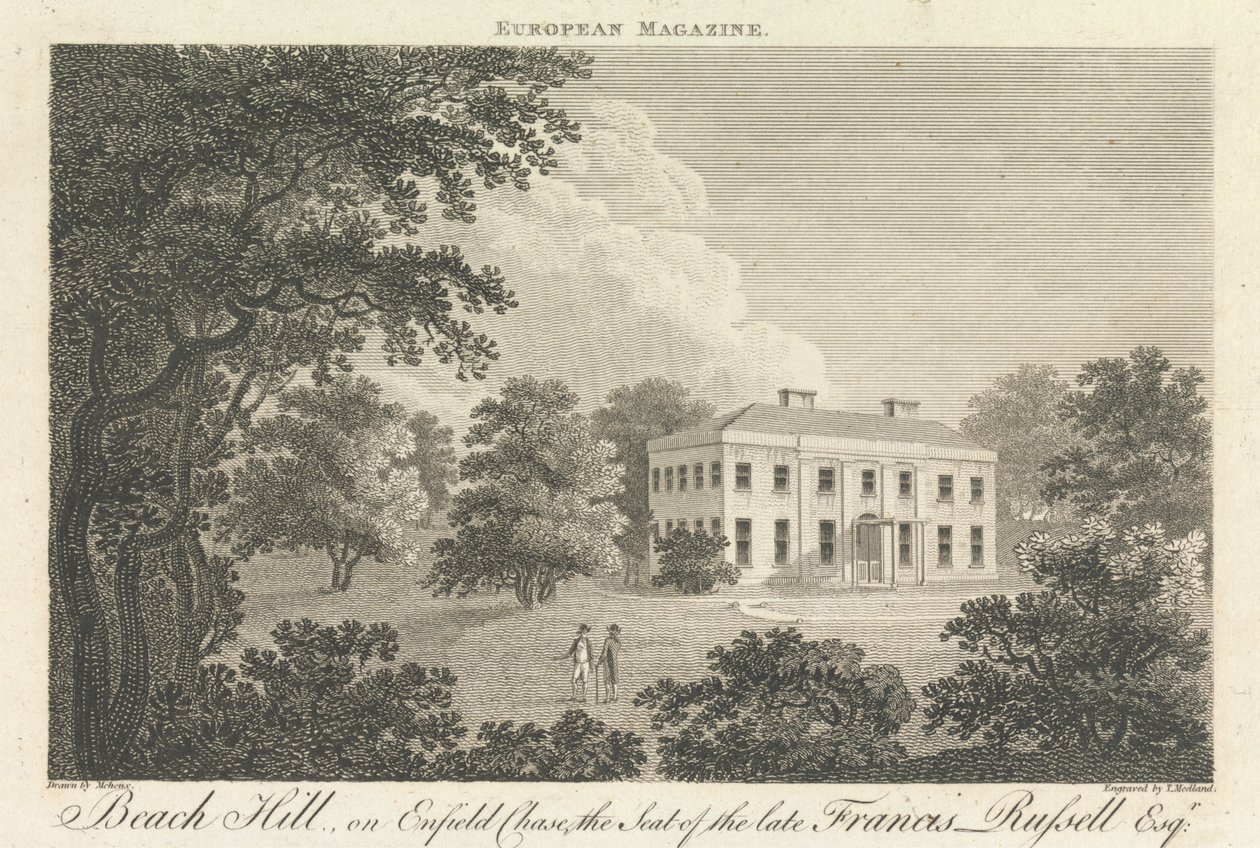 Beach Hill, na Enfield Chase, sídlo zesnulého Francise Russella, Esquire, Outer Suburb - North od Thomas Medland