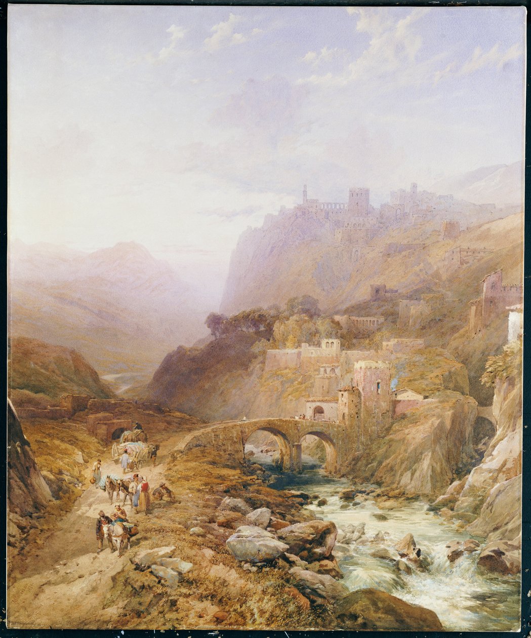 Postavy na cestě pod Fort Leon, Sicílie, 1879 od Thomas Miles Richardson