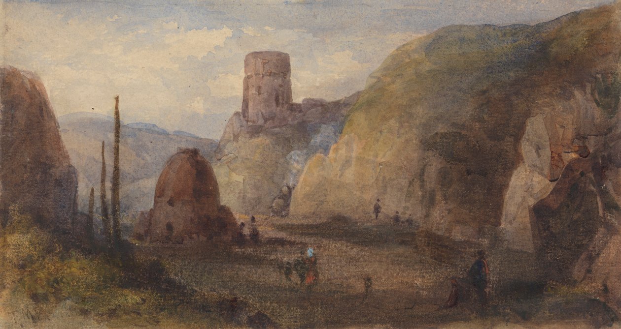 Skalnatá krajina s pevností od Thomas Miles Richardson Sr.