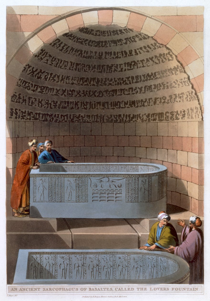 „Starověký čedičový sarkofág, nazývaný fontána milenců“, 1802 od Thomas Milton