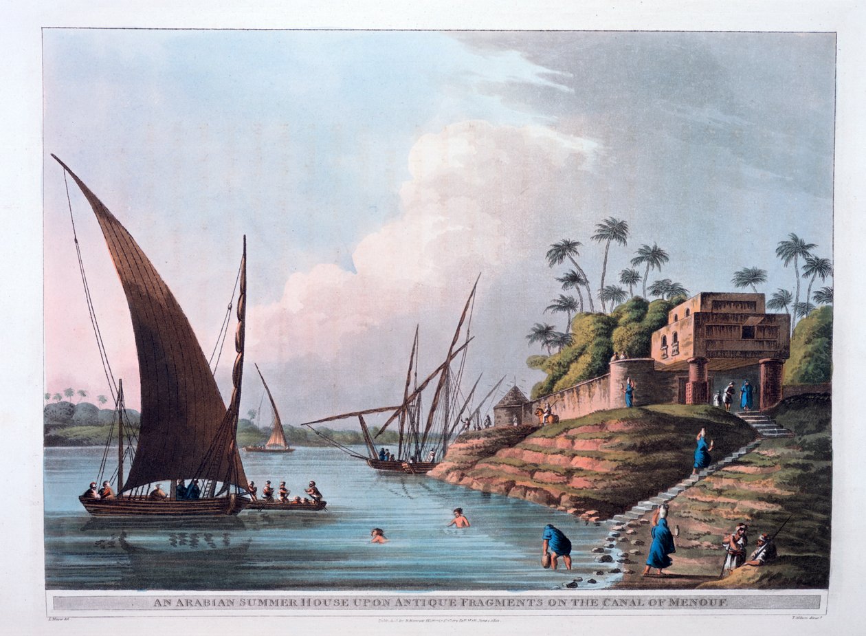 Arabský letní dům na kanálu Menouf, Egypt, 1801 od Thomas Milton