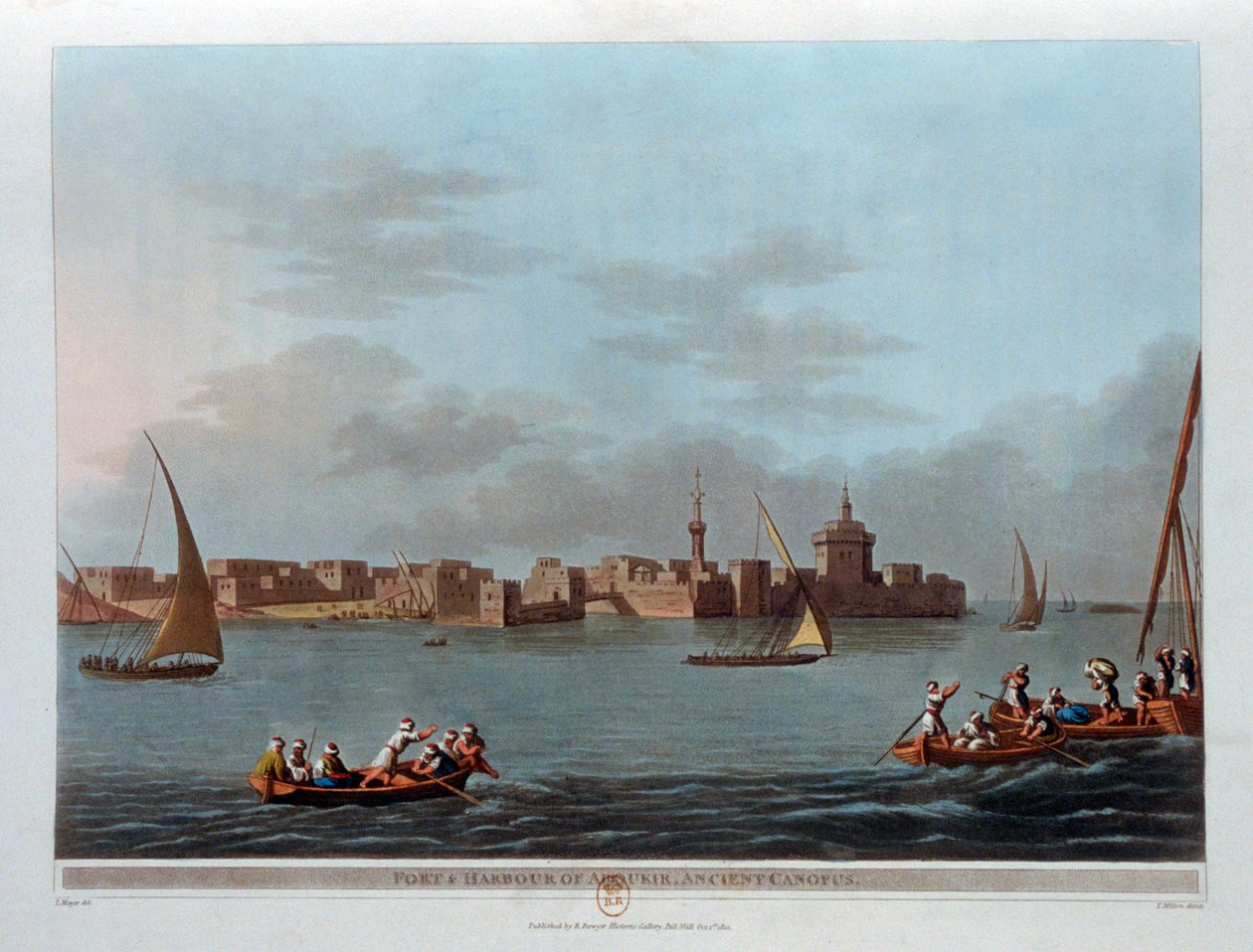Pevnost a přístav Aboukir, starověký Canopus, Egypt, 1801 od Thomas Milton