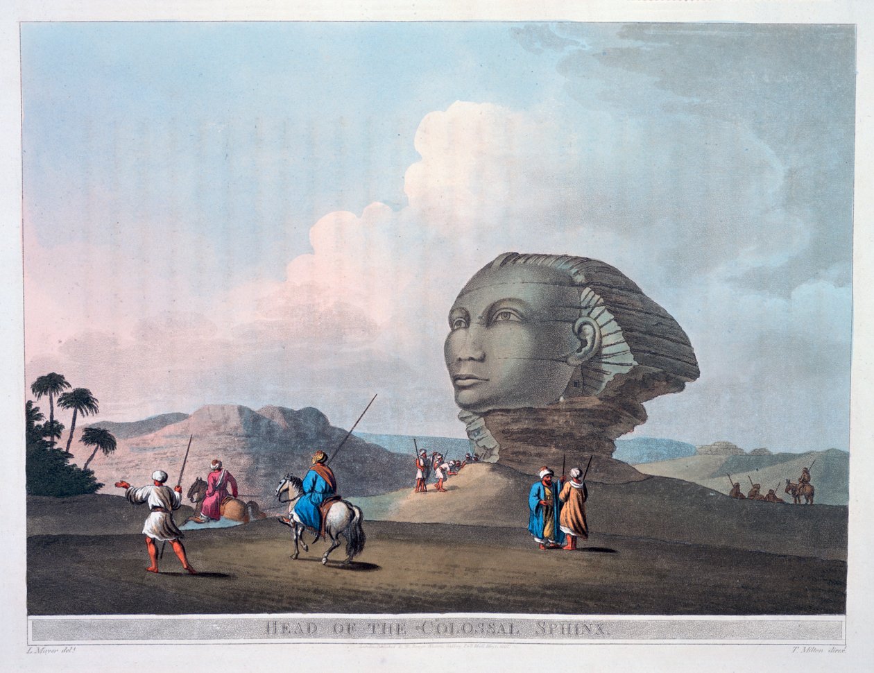 Hlava Kolosální sfingy, Gíza, Egypt, 1801 od Thomas Milton