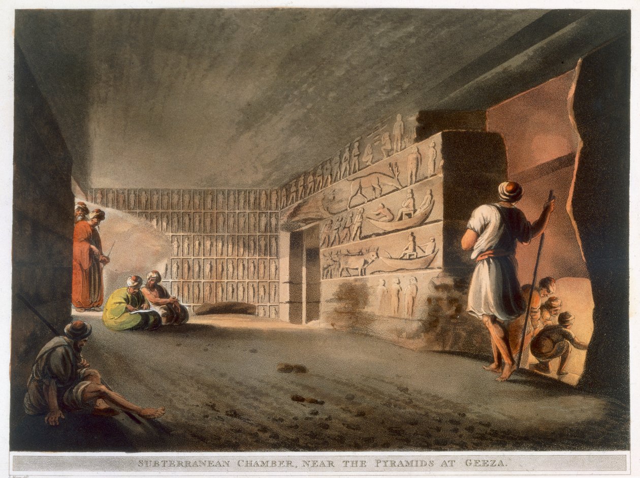 „Podzemní komora poblíž pyramid v Gíze“, 1802 od Thomas Milton