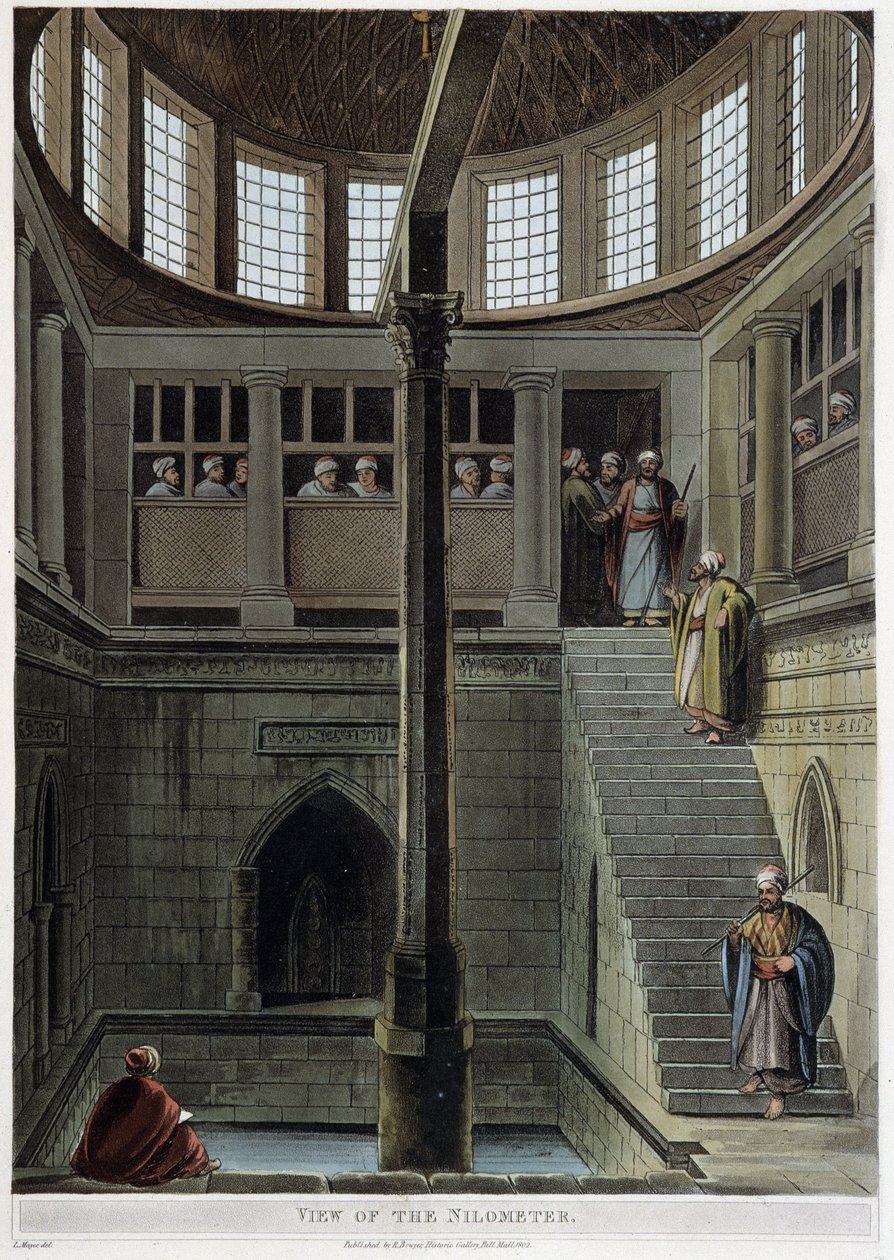 Pohled na nilometr. V "" Pohledy v Egyptě "" od Thomas Milton