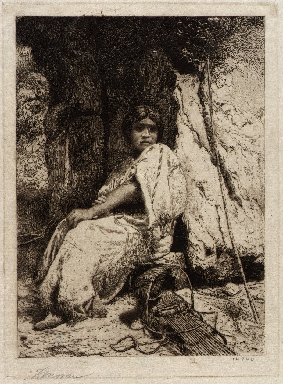 Indiánská dívka od Thomas Moran