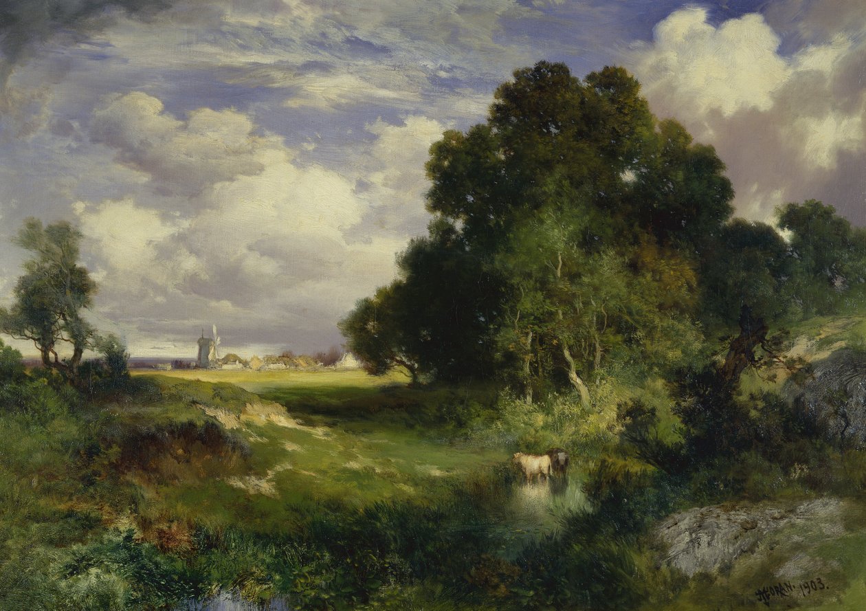 Svatojánský den, East Hampton, Long Island od Thomas Moran