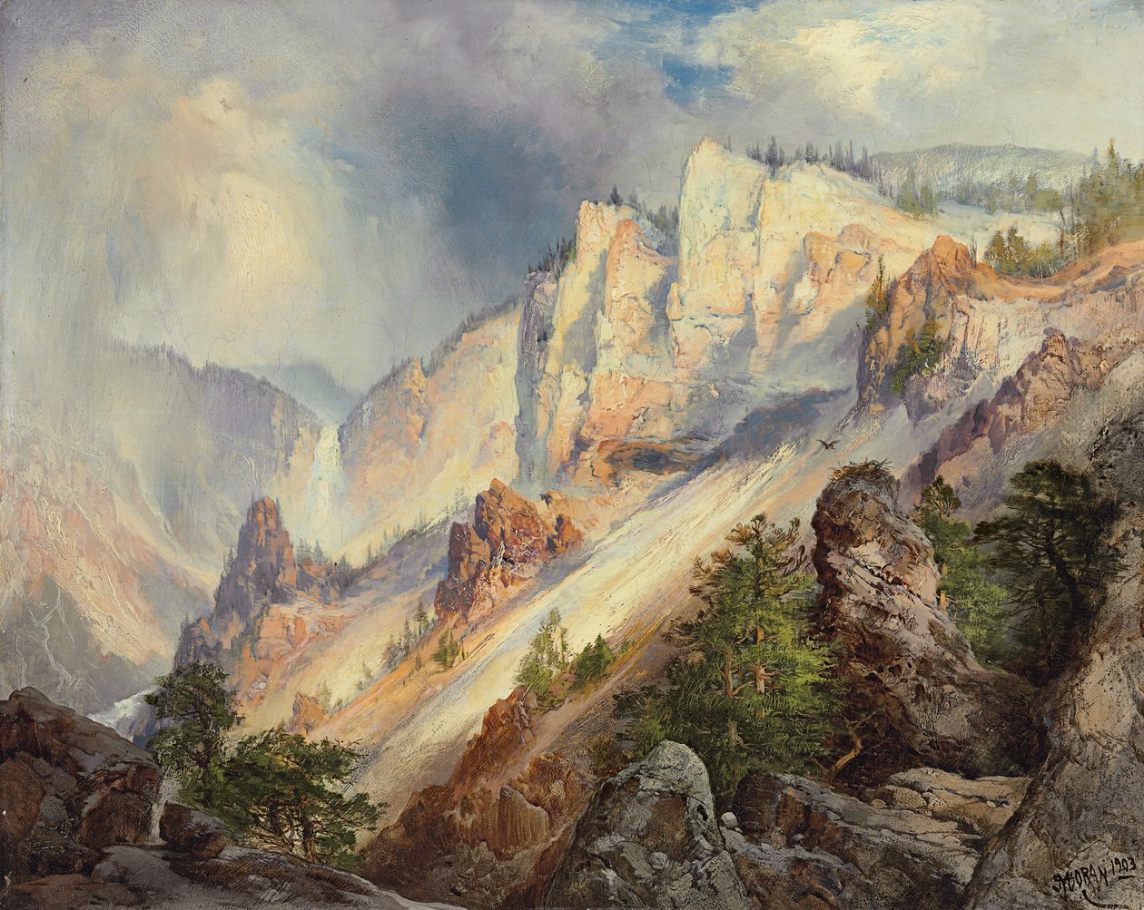 Průchozí sprcha v Yellowstone Canyonu, 1903 od Thomas Moran