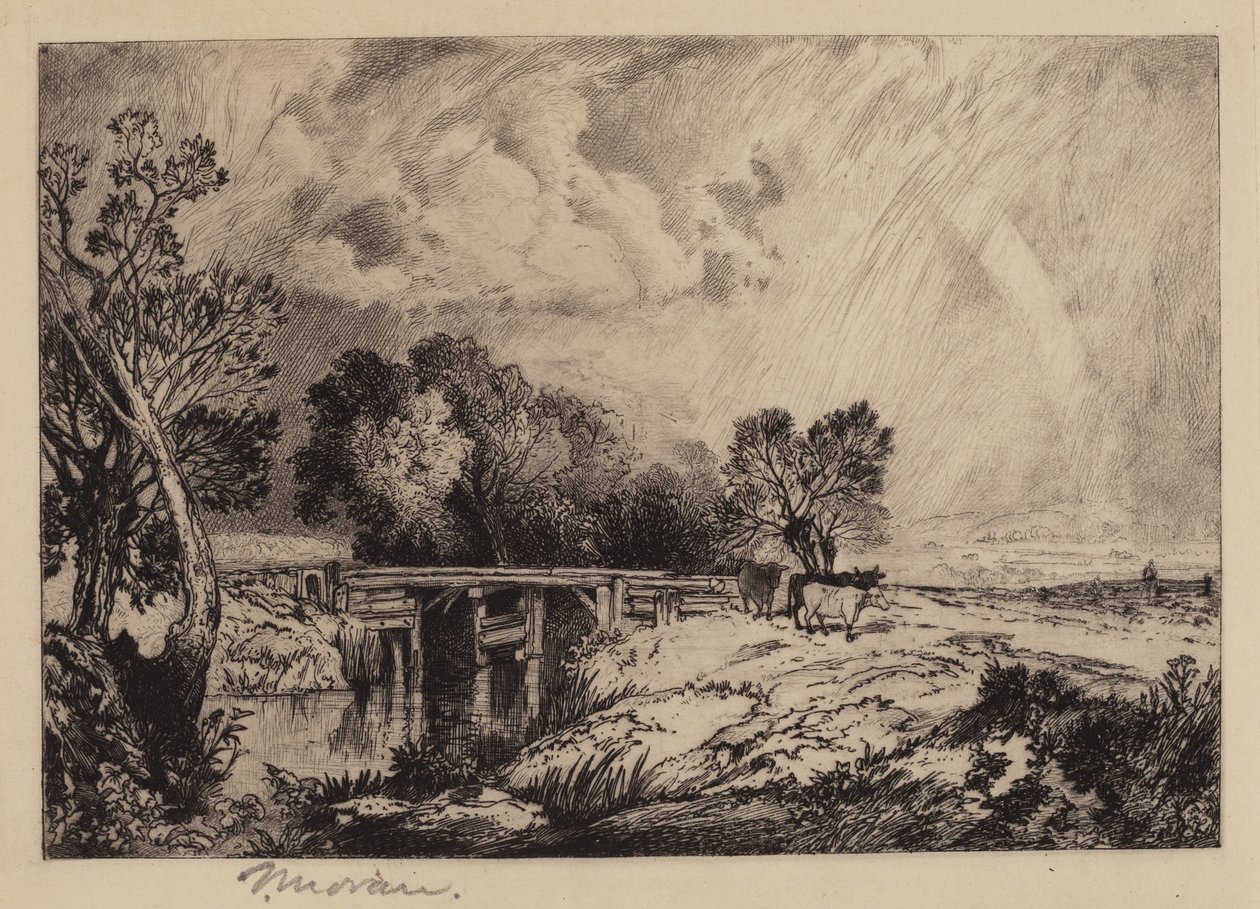 Rustikální most od Thomas Moran