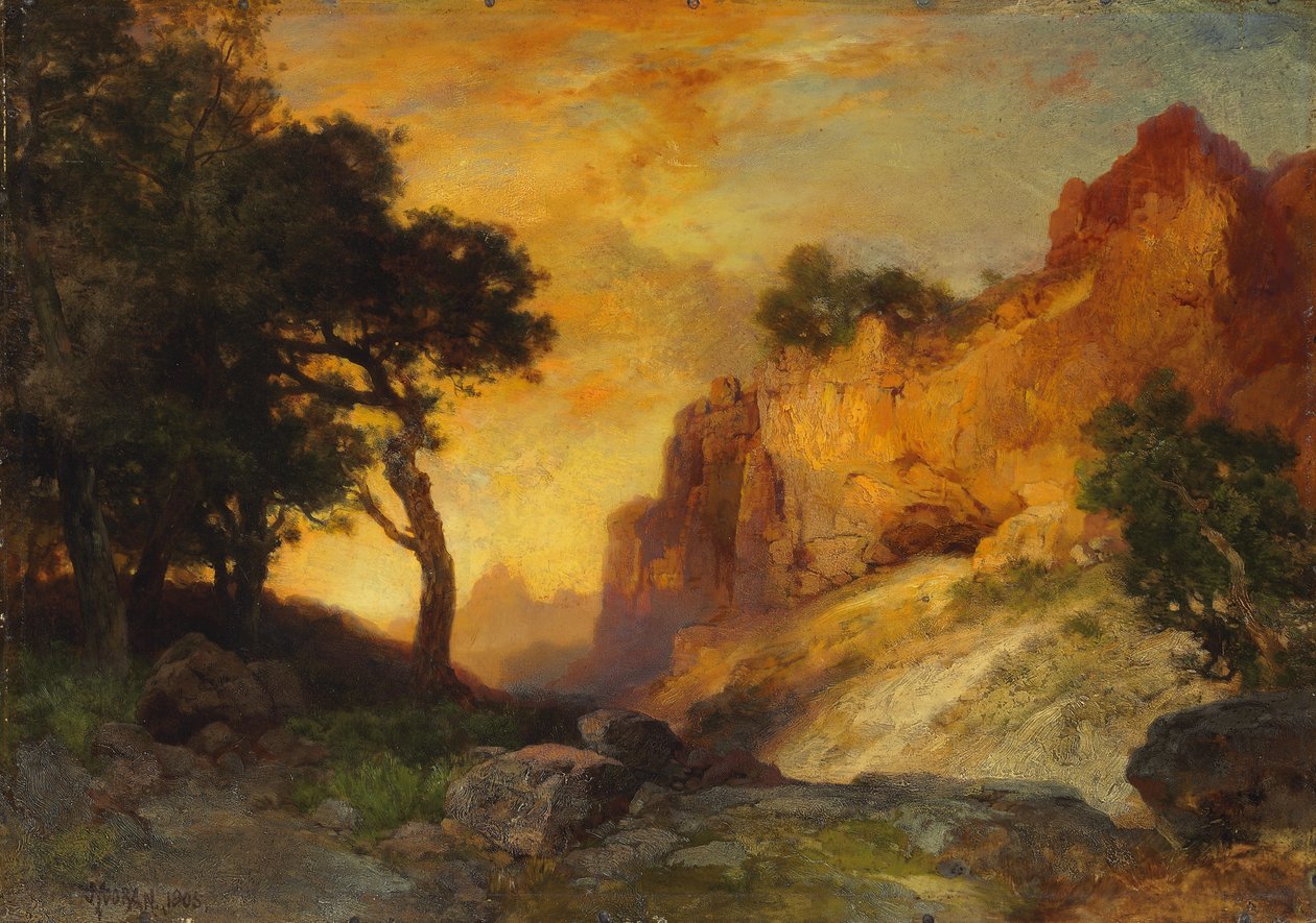 A Side Canyon, Grand Canyon, Arizona, 1905 od Thomas Moran