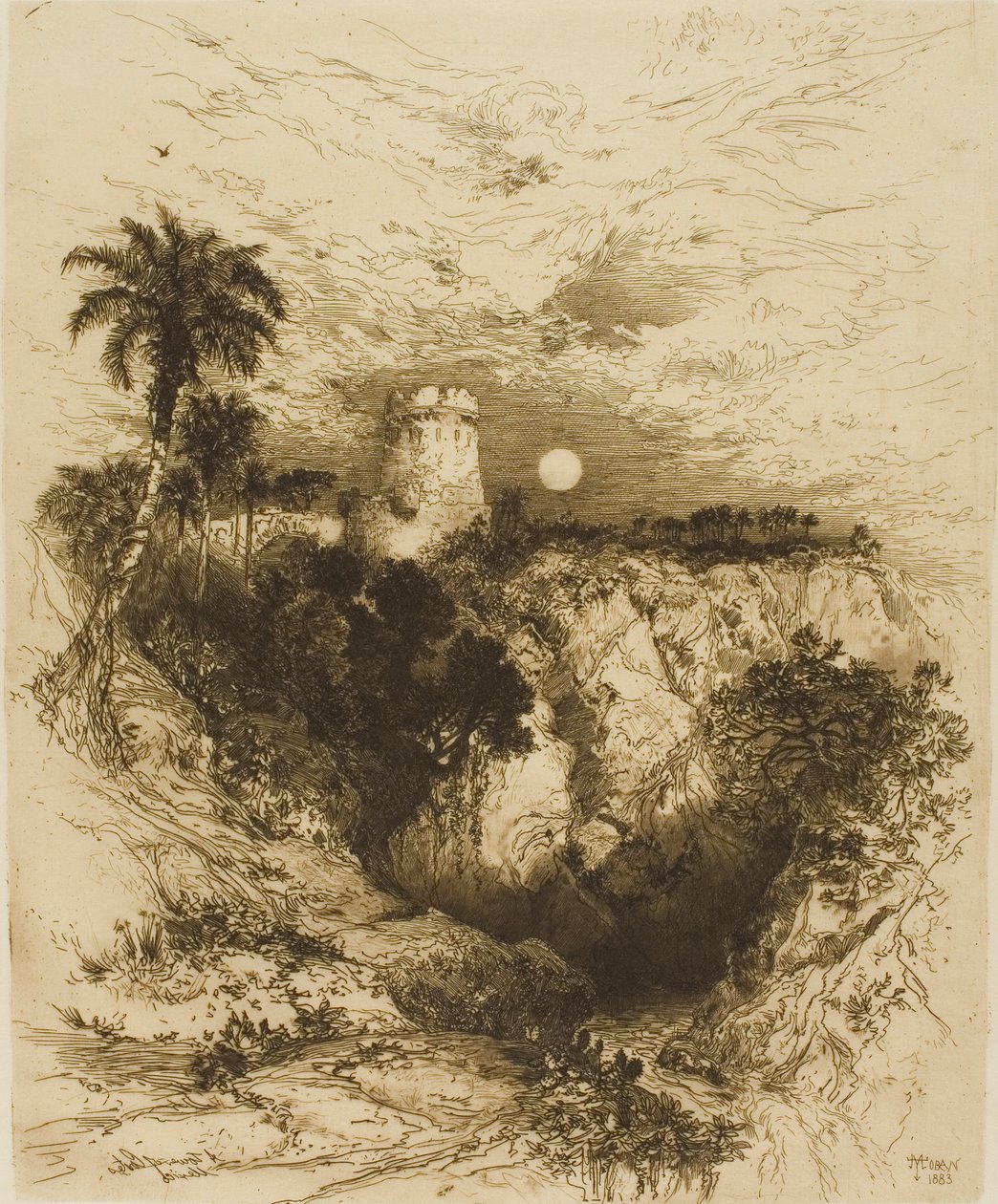 Cortezova věž - Mexiko od Thomas Moran