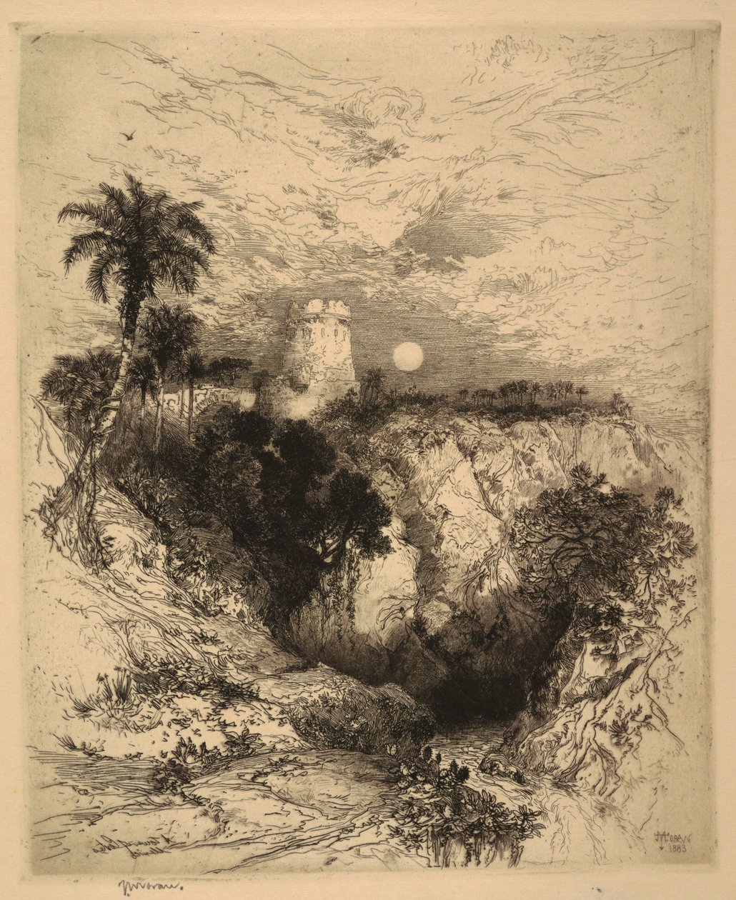 Věž Cortez, Mexiko od Thomas Moran