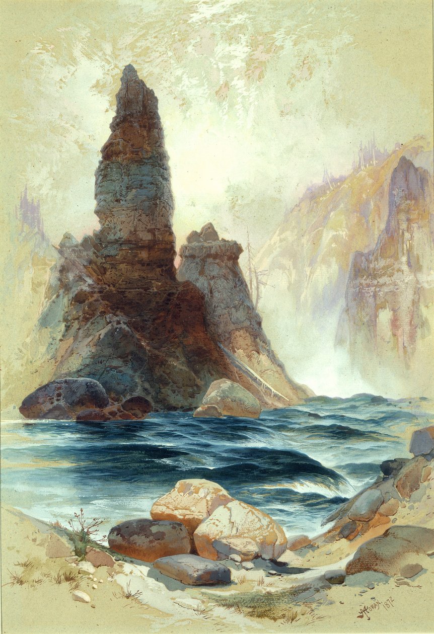 Nad vodopády Tower Falls, Yellowstone od Thomas Moran