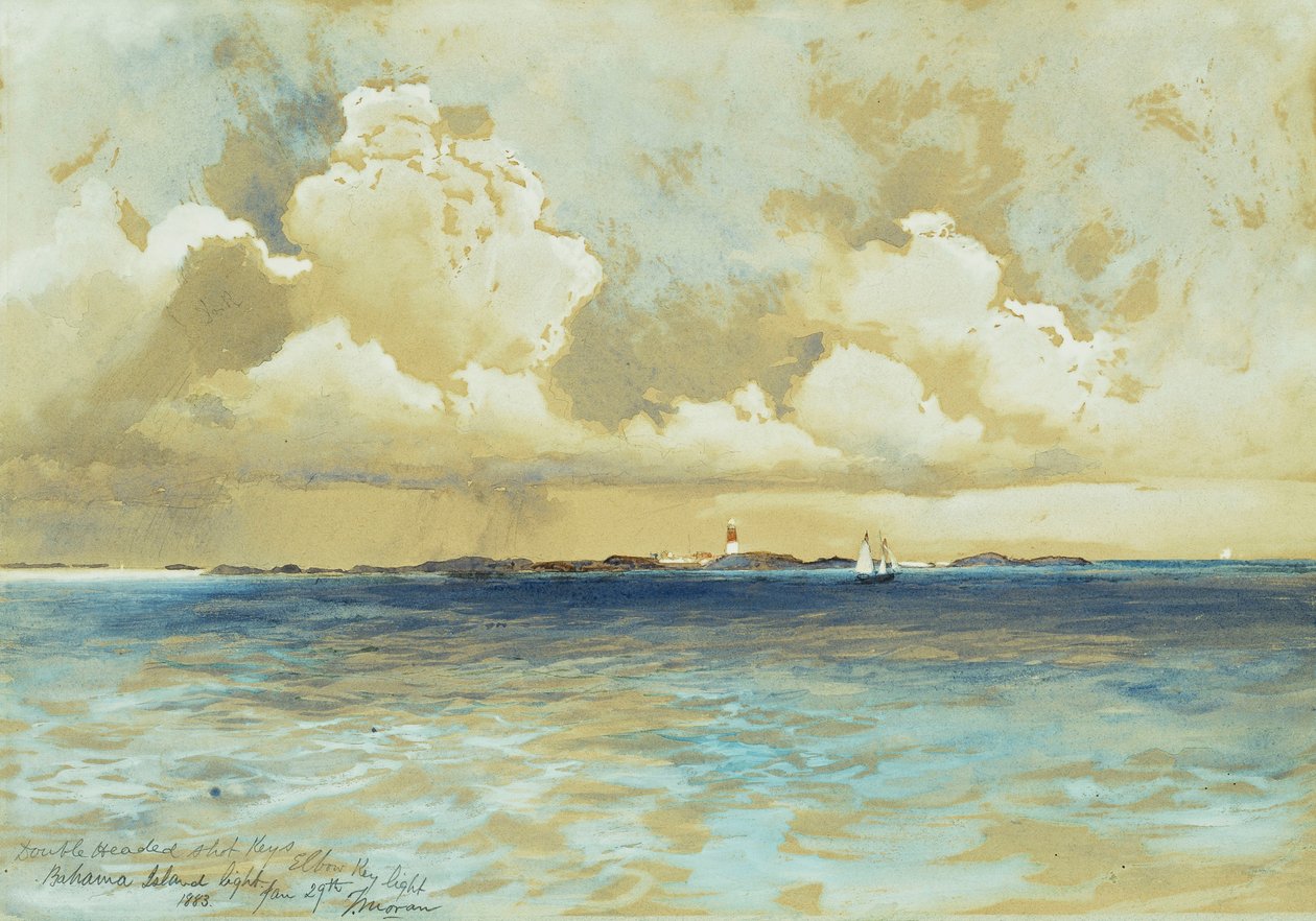Bahama Island Light, 1883 od Thomas Moran