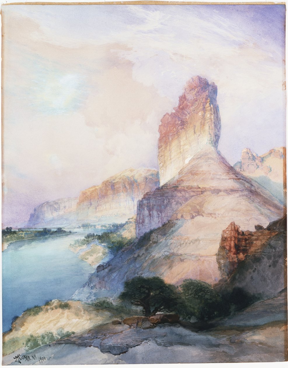 Castle Butte, Green River, Wyoming, 1900 od Thomas Moran